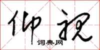 梁锦英仰视草书怎么写