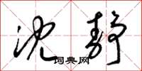 梁锦英沈静草书怎么写