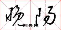 梁锦英晚阳草书怎么写