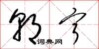 梁锦英朝宁草书怎么写