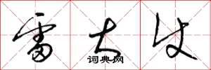 梁锦英雷大使草书怎么写