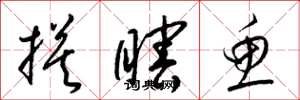 梁锦英摸瞎鱼草书怎么写