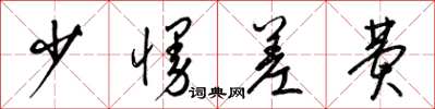 梁锦英少慢差费草书怎么写