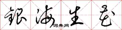 梁锦英银海生花草书怎么写