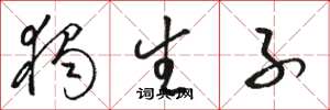 骆恒光独生子草书怎么写