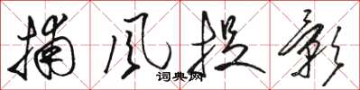 骆恒光捕风捉影草书怎么写