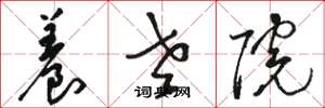 骆恒光养老院草书怎么写