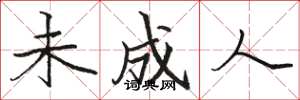 骆恒光未成人楷书怎么写