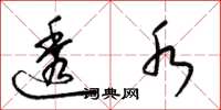 梁锦英透水草书怎么写