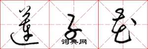梁锦英莲子花草书怎么写