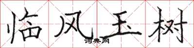 骆恒光临风玉树楷书怎么写