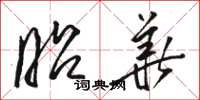 骆恒光昭华草书怎么写