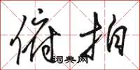 骆恒光俯拍草书怎么写