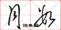 骆恒光月数草书怎么写