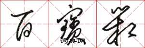 骆恒光百宝箱草书怎么写