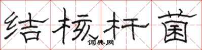 骆恒光结核杆菌隶书怎么写