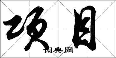 胡问遂项目行书怎么写