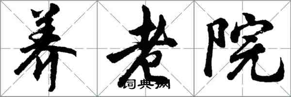 胡问遂养老院行书怎么写