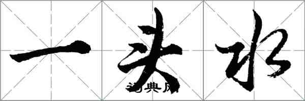 胡问遂一头水行书怎么写