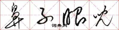 骆恒光鼻子眼儿草书怎么写