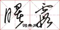 骆恒光曙霞草书怎么写