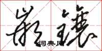 骆恒光嵌镶草书怎么写