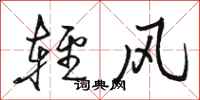 骆恒光轻风行书怎么写