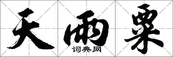 胡问遂天雨粟行书怎么写