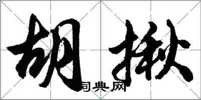 胡问遂胡揪行书怎么写
