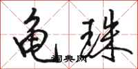 骆恒光龟珠行书怎么写