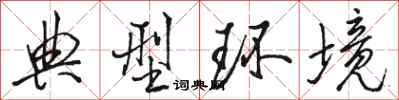骆恒光典型环境行书怎么写