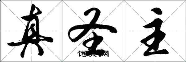 胡问遂真圣主行书怎么写