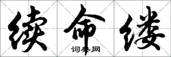 胡问遂续命缕行书怎么写