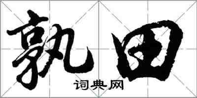 胡问遂孰田行书怎么写
