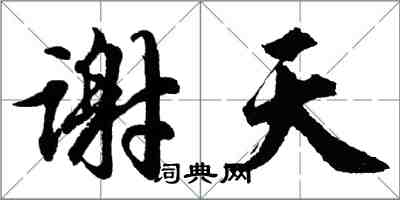 胡问遂谢天行书怎么写