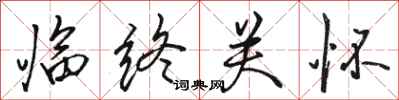 骆恒光临终关怀行书怎么写