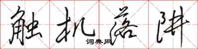 骆恒光触机落阱行书怎么写