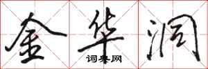 骆恒光金华洞行书怎么写