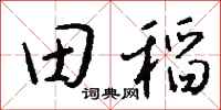 钱沛云田稻行书怎么写