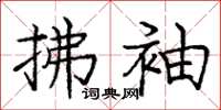 庞中华拂袖楷书怎么写