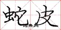 庞中华蛇皮楷书怎么写