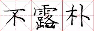 庞中华不露朴楷书怎么写