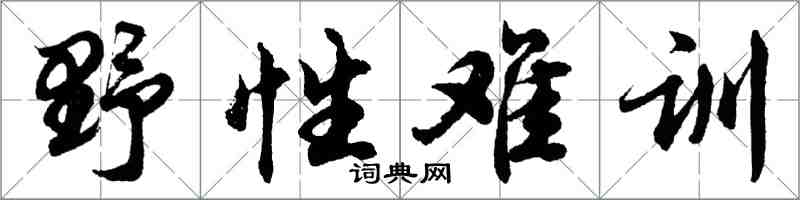 胡问遂野性难训行书怎么写
