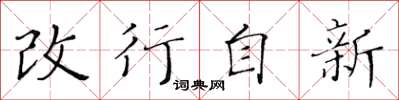 黄华生改行自新楷书怎么写