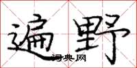 庞中华遍野楷书怎么写