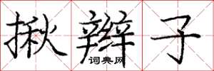 庞中华揪辫子楷书怎么写