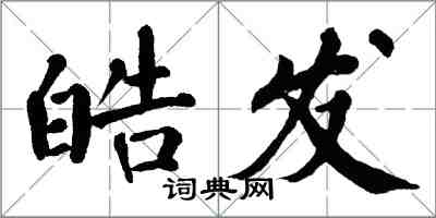 翁闿运皓发楷书怎么写