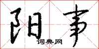钱沛云阳事行书怎么写
