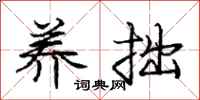 庞中华养拙行书怎么写