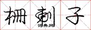 庞中华栅剌子行书怎么写